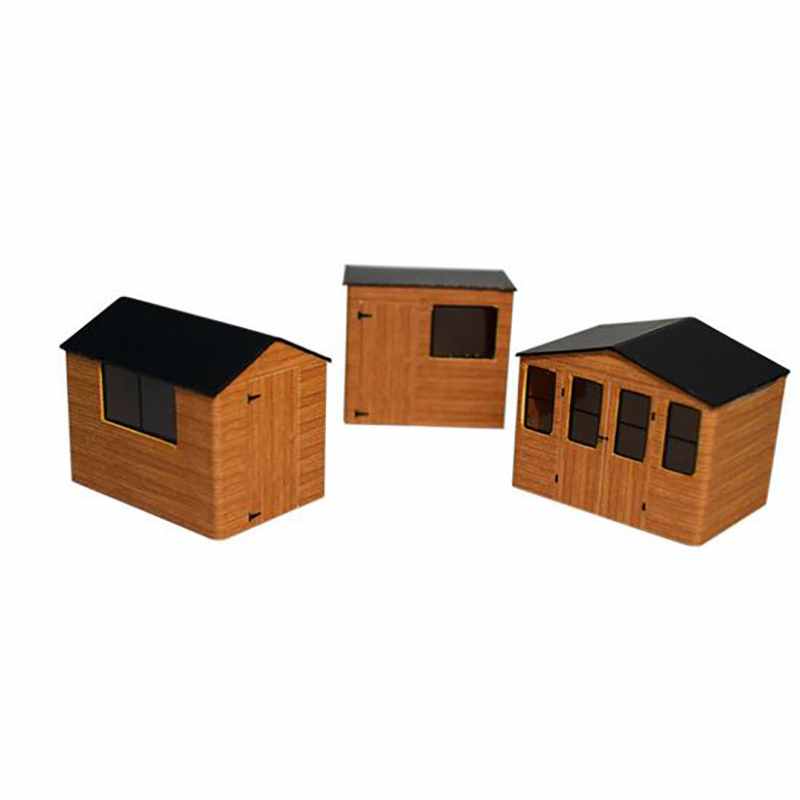 ATD Models OO Gauge Sheds Brown (3) Card Kit